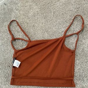 Simple brown crop top, backless! Super cute! Fits small/medium